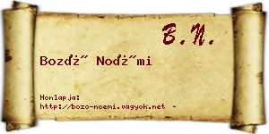 Bozó Noémi névjegykártya