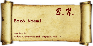 Bozó Noémi névjegykártya